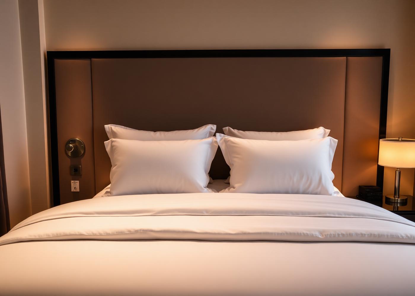 Luxury hotel bed without a bed runner